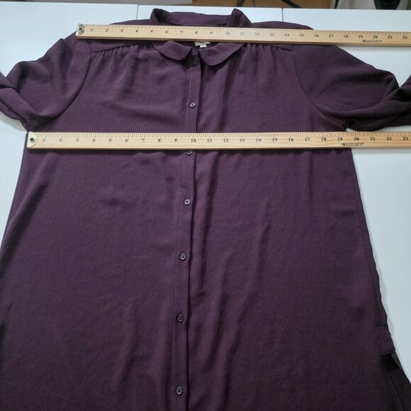 Wilfred Top Womens M Purple Blouse LS High Low Hem Corporate Girlie Buttons Boho - Picture 4 of 16